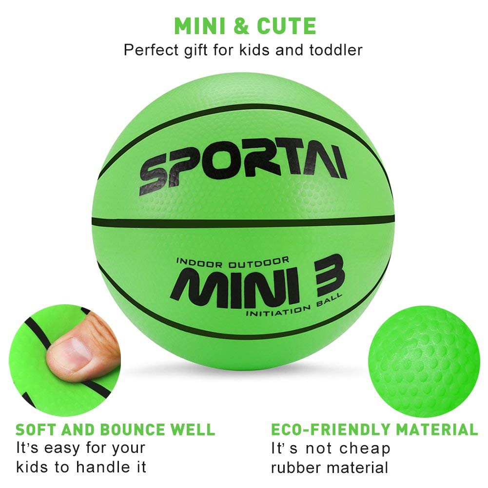 Stylife 5inch Mini Basketball for Kids,Inflatable Ball Environmental Protection Material,Soft and Bouncy,Colors Varied