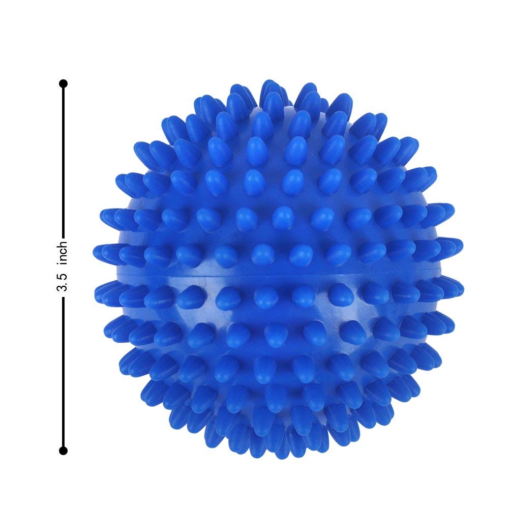 Stylife Spiky Massage Ball, Spiky Ball Massage Foot Hand and Back Muscle - Recommended For Plantar Fasciitis & Ideal For Muscle Relief (Blue(9CM))
