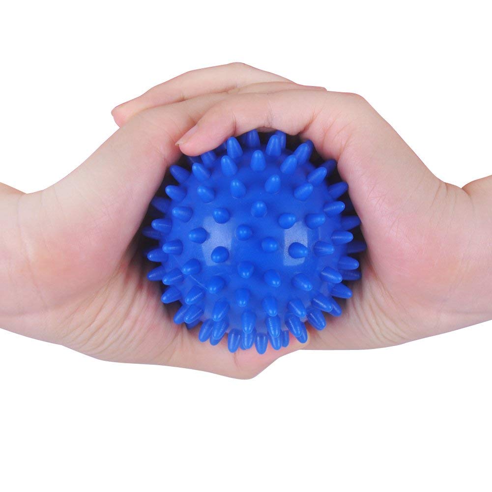 Stylife Spiky Massage Ball, Spiky Ball Massage Foot Hand and Back Muscle - Recommended For Plantar Fasciitis & Ideal For Muscle Relief (Blue(9CM))